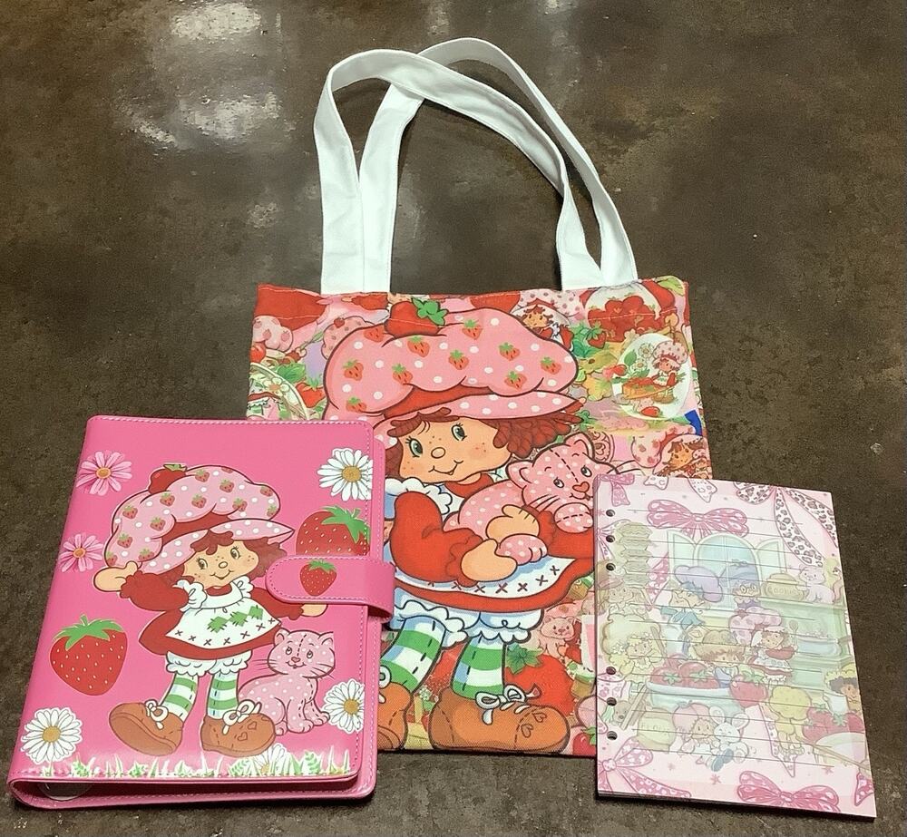 Strawberry Shortcake Friends A5 Binder w/ Printed Stationery paper & Tote